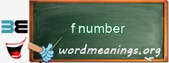 WordMeaning blackboard for f number